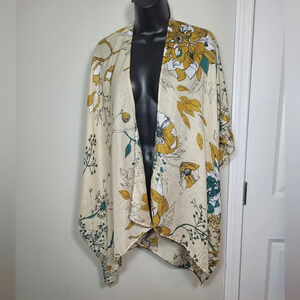 Sonoma Metallic Lightweight Floral Cardigan  Kimono OS